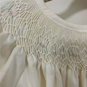 Vintage Smocked Yellow baby girls dress